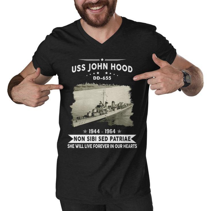 Uss John Hood Dd  Men V-Neck Tshirt
