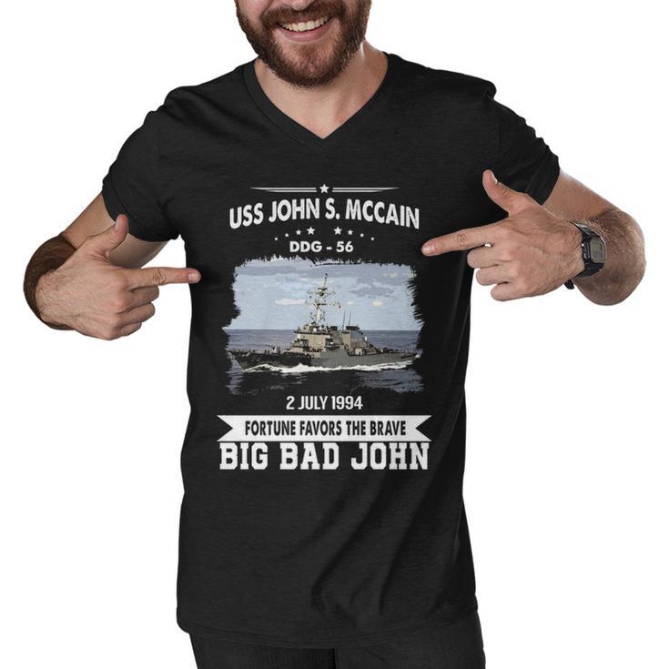 Uss John S Mccain Men V-Neck Tshirt