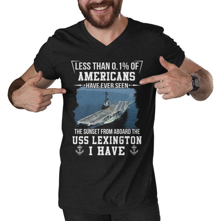 Uss Lexington Cv 16 Sunset Men V-Neck Tshirt