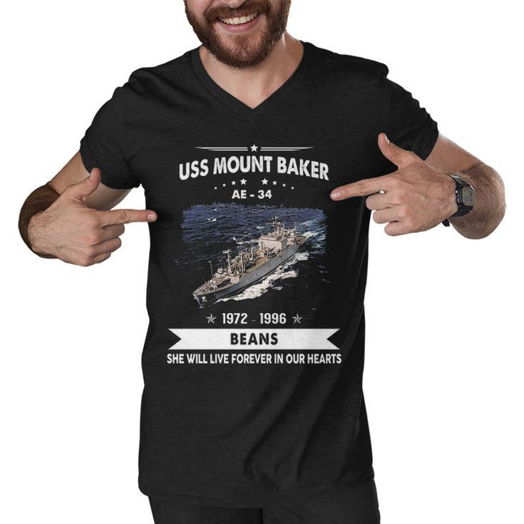 Uss Mount Baker Ae 34 Ae34 Uss Mt Baker Men V-Neck Tshirt