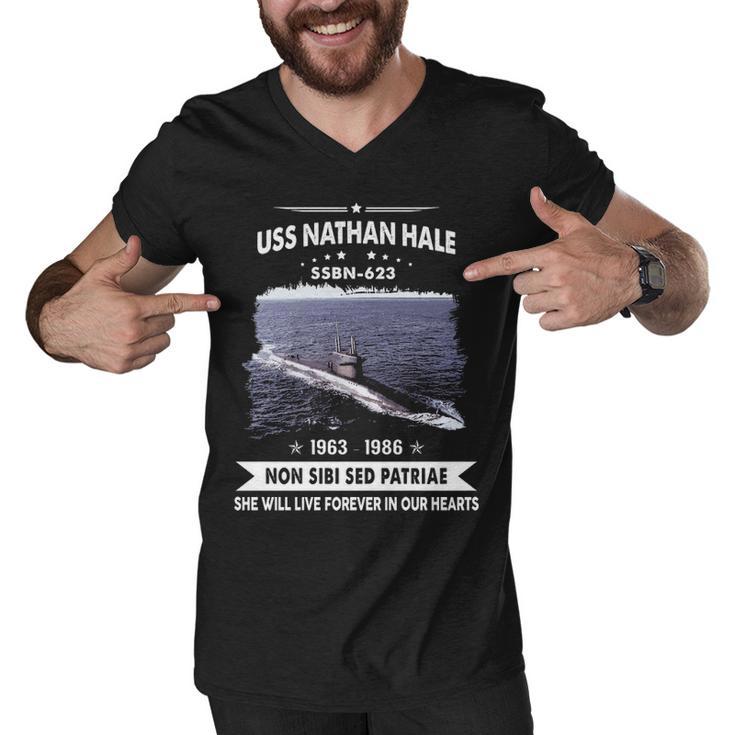 Uss Nathan Hale Ssbn  Men V-Neck Tshirt