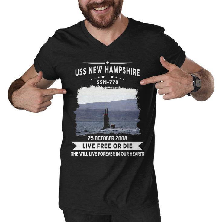 Uss New Hampshire Ssn  Men V-Neck Tshirt
