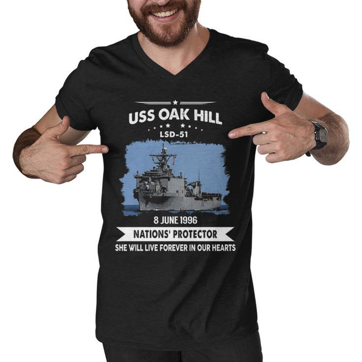 Uss Oak Hill Lsd  Men V-Neck Tshirt