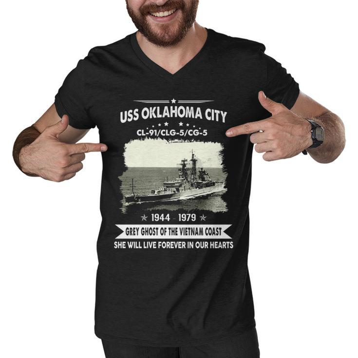 Uss Oklahoma City Clg 5 Cl  V2 Men V-Neck Tshirt