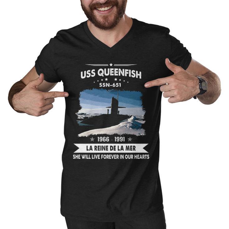 Uss Queenfish Ssn  Men V-Neck Tshirt