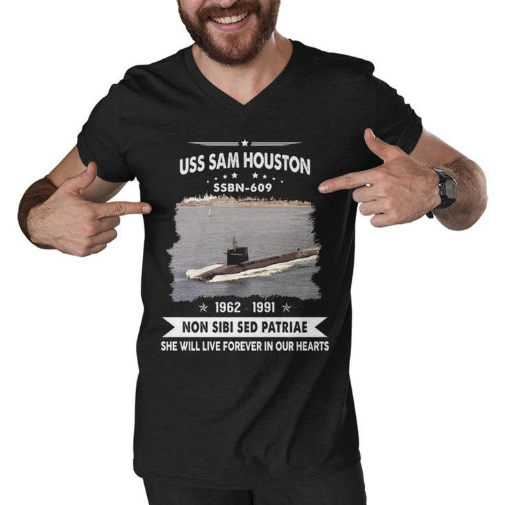 Uss Sam Houston Ssbn  V2 Men V-Neck Tshirt