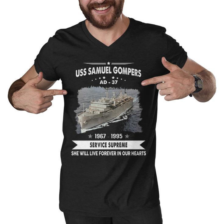 Uss Samuel Gompers Ad  Men V-Neck Tshirt