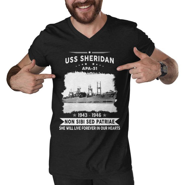 Uss Sheridan Apa  Men V-Neck Tshirt