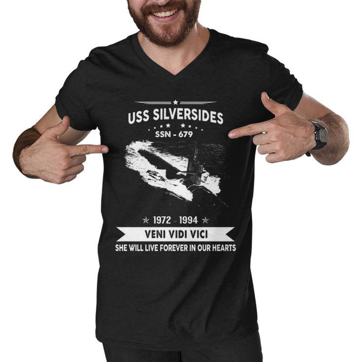Uss Silversides Ssn  Men V-Neck Tshirt