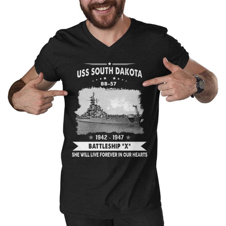 Uss South Dakota Bb  Men V-Neck Tshirt
