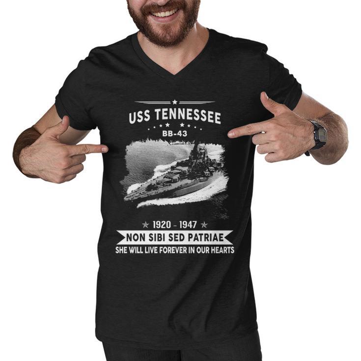 Uss Tennessee Bb  Men V-Neck Tshirt