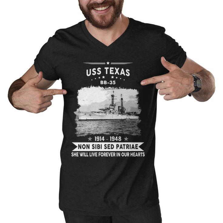 Uss Texas Bb 35 Battleship Men V-Neck Tshirt