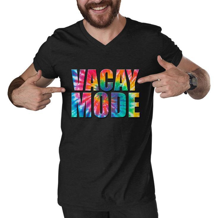 Vacay Mode Tie Dye Colorful Vacation Men V-Neck Tshirt