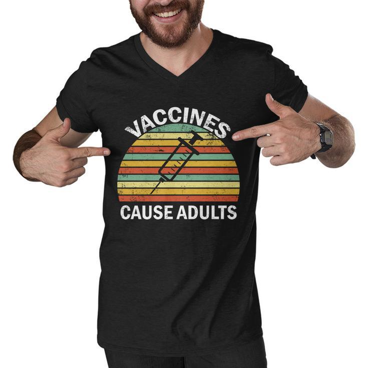 Vaccines Cause Adults Retro Funny Tshirt Men V-Neck Tshirt