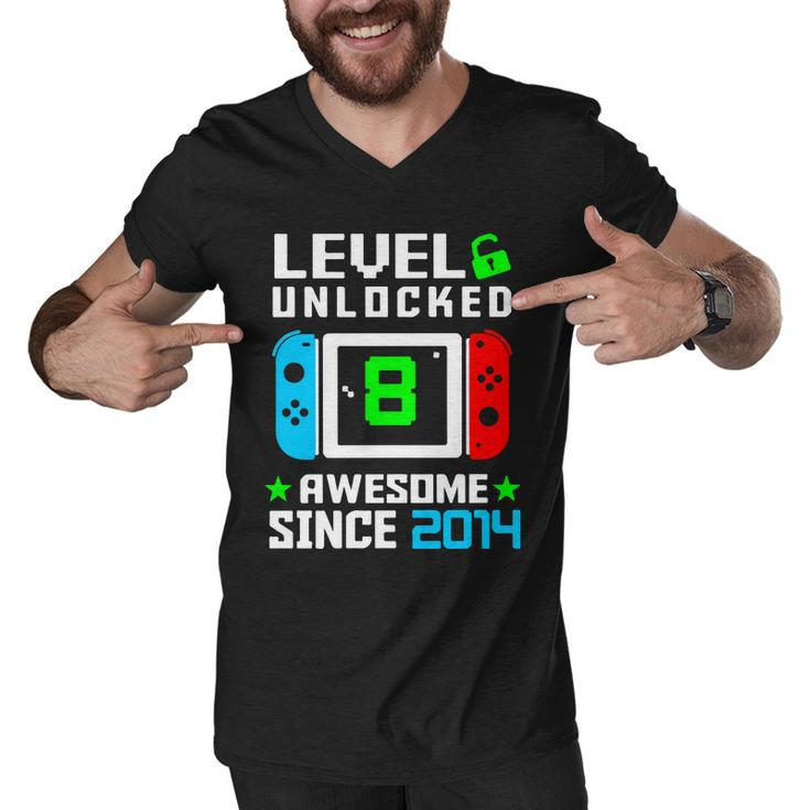 Video Game Level 8 Unlocked 8Th Birthday Men V-Neck Tshirt