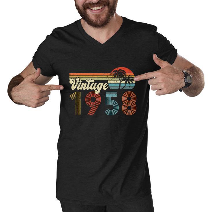 Vintage 1958 Made In 1958 64Th Birthday Gift 64 Year Old Men V-Neck Tshirt