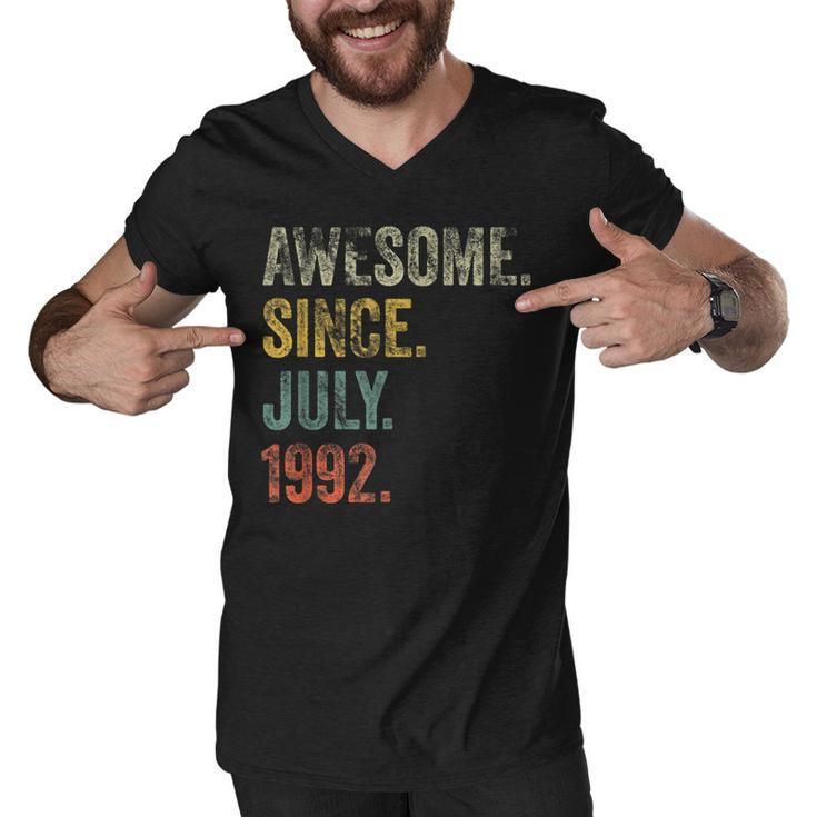 Vintage 1992 30Th Birthday Awesome Since July 1992  Men V-Neck Tshirt