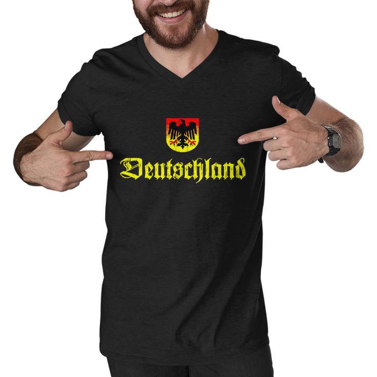 Vintage Deutschland German Logo Men V-Neck Tshirt