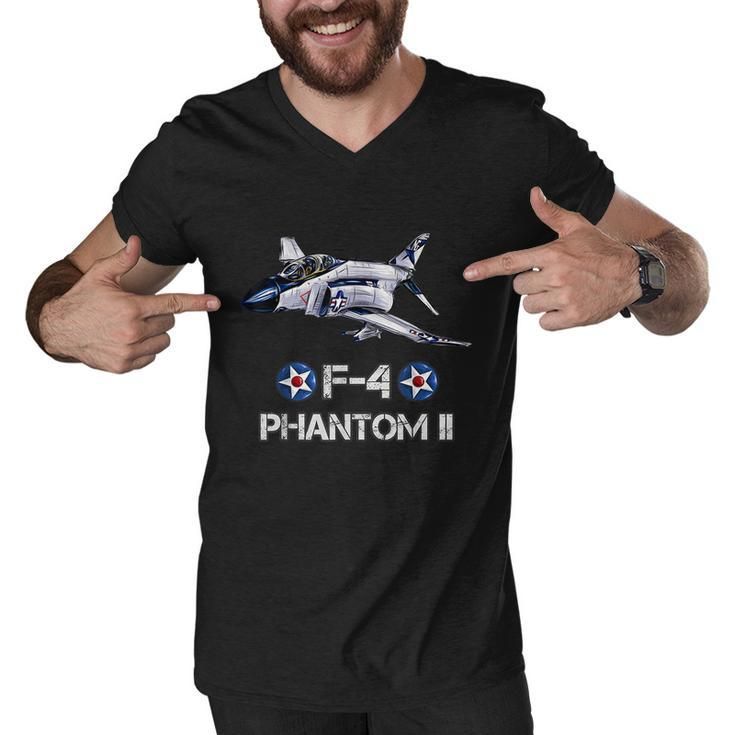 Vintage F4 Phantom Ii Jet Military Aviation Tshirt Men V-Neck Tshirt