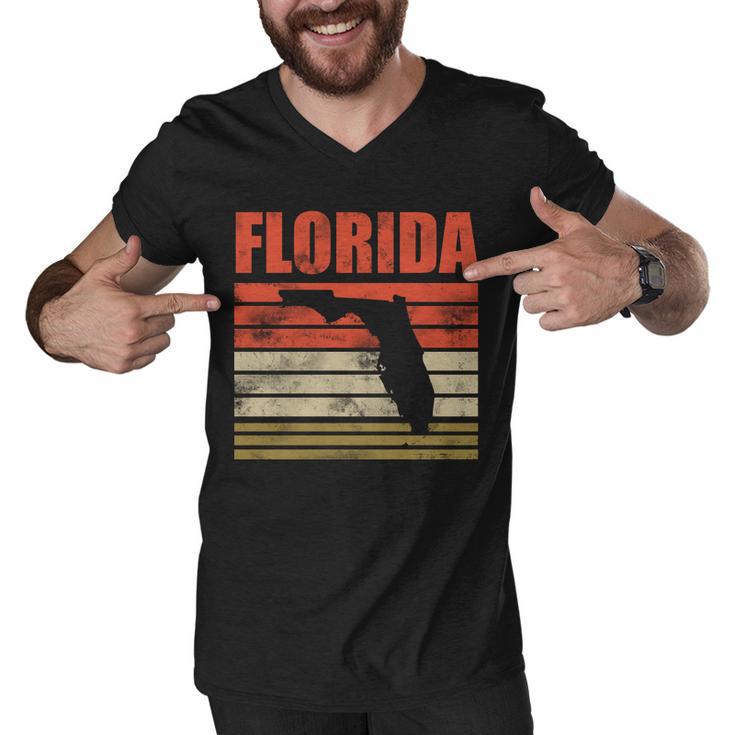 Vintage Florida State Map Men V-Neck Tshirt