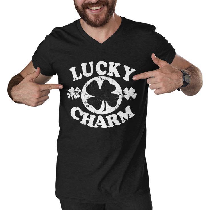 Vintage Lucky Charm Irish Clover Tshirt Men V-Neck Tshirt