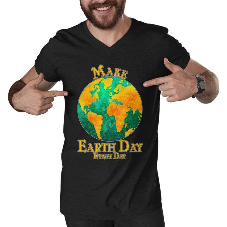 Vintage Make Earth Day Every Day Tshirt Men V-Neck Tshirt