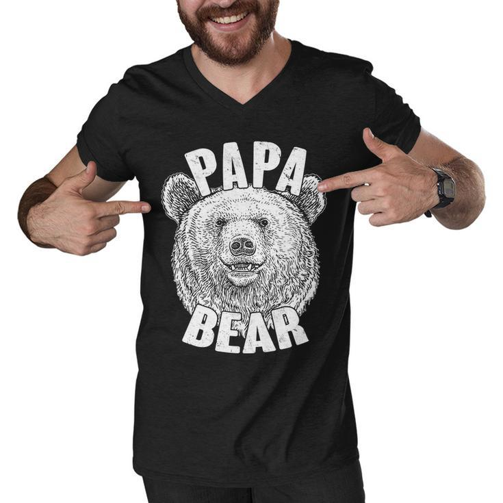 Vintage Papa Bear Father Men V-Neck Tshirt