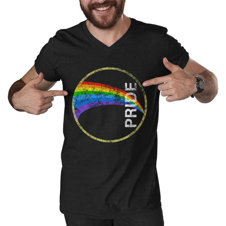 Vintage Rainbow Gay Pride Men V-Neck Tshirt