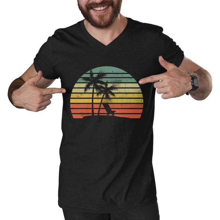 Vintage Sunset Beach Tshirt Men V-Neck Tshirt