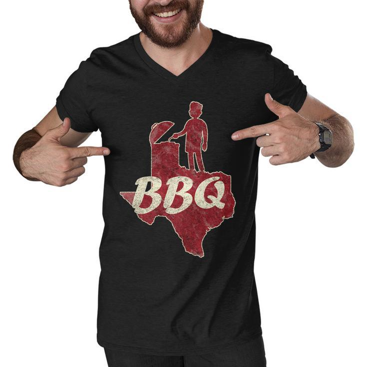 Vintage Texas Bbq Men V-Neck Tshirt