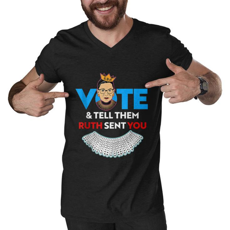 Vote Tell Them Ruth Sent You Dissent Rbg Vote V2 Men V-Neck Tshirt