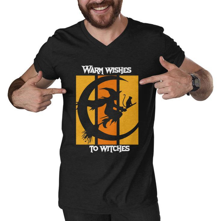 Warm Wishes To Witches Halloween Quote Men V-Neck Tshirt
