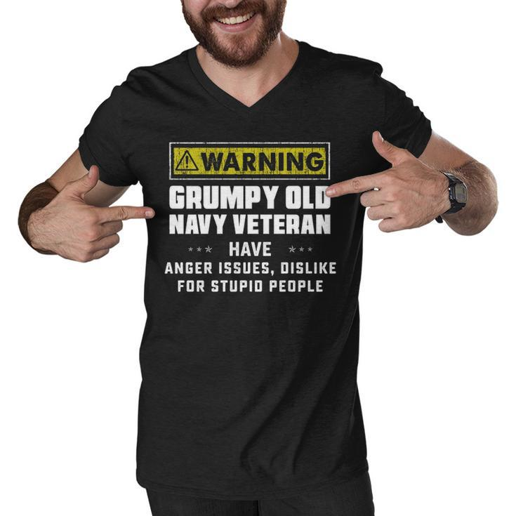 Warning Grumpy V2 Men V-Neck Tshirt