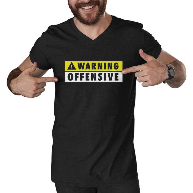 Warning Offensive Mens Funny Tshirt Men V-Neck Tshirt