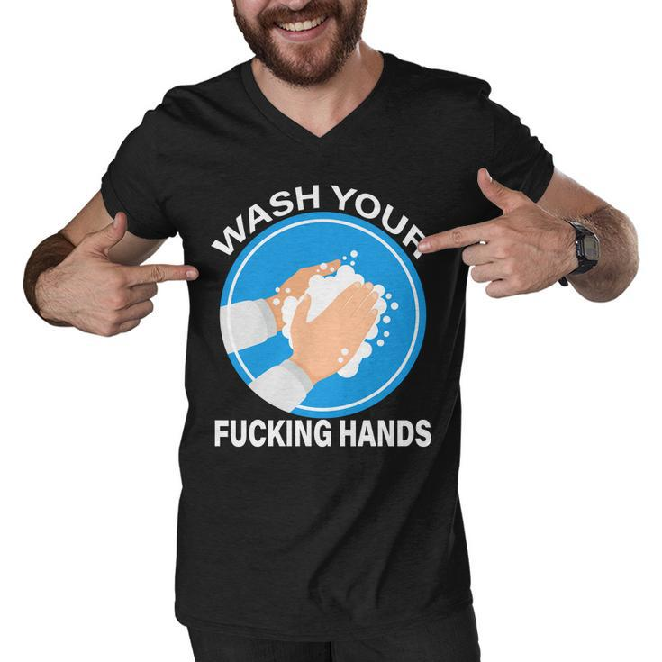 Wash Your Fucking Hands Tshirt Men V-Neck Tshirt