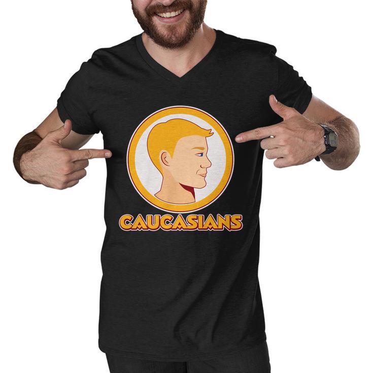 Washington Caucasians Football Logo Tshirt Men V-Neck Tshirt