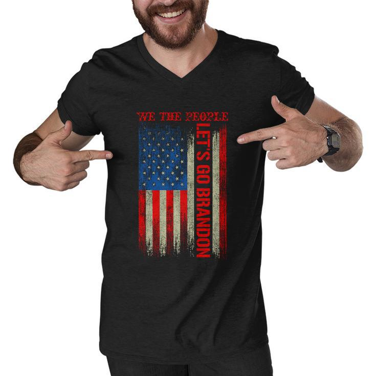 We The People Lets Go Brandon Patriotic Men V-Neck Tshirt