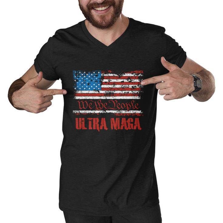We The People Ultra Maga King Vintage Usa Flag Pride Men V-Neck Tshirt
