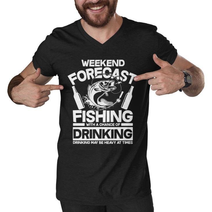 Weekend Forecast Fishing And Drinking Men V-Neck Tshirt