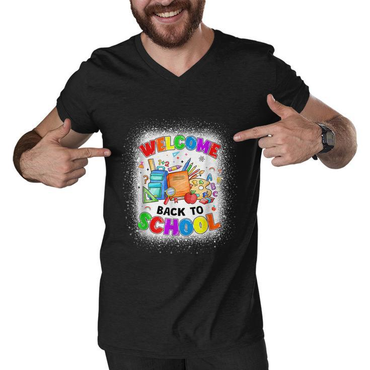 Welcome Back To School Shirt Cute Teacher Students First Day Men V-Neck Tshirt