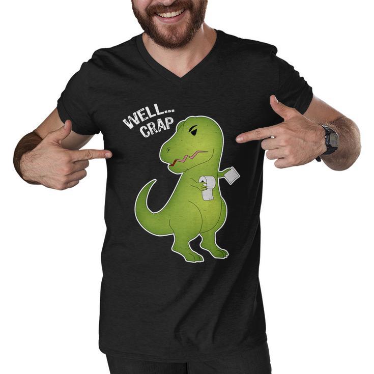 Well Crap Funny T-Rex Cant Wipe Men V-Neck Tshirt