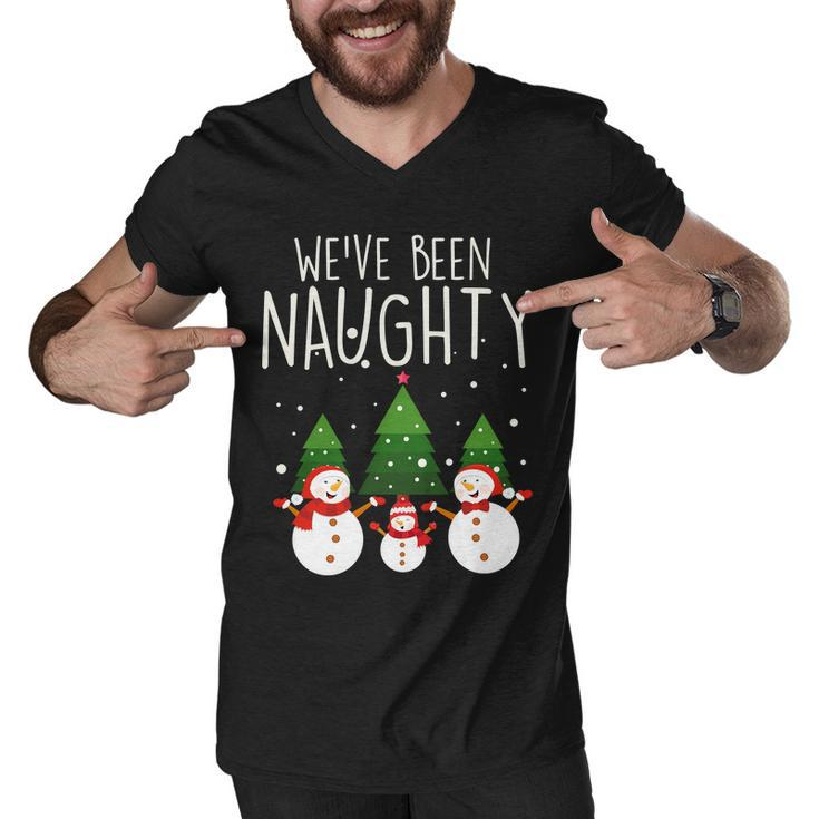 Weve Been Naughty Christmas Snowman Men V-Neck Tshirt