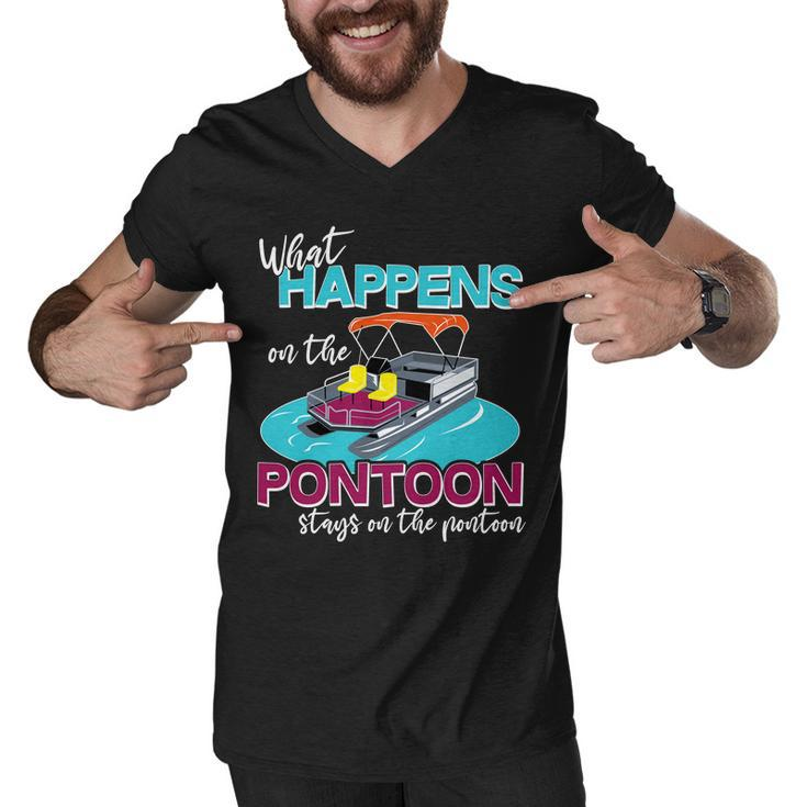 What Happens On The Pontoon Stays On The Pontoon Men V-Neck Tshirt