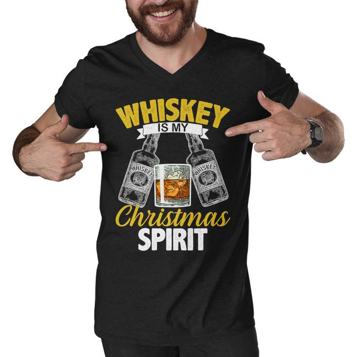 Whiskey Is My Christmas Spirit Tshirt Men V-Neck Tshirt