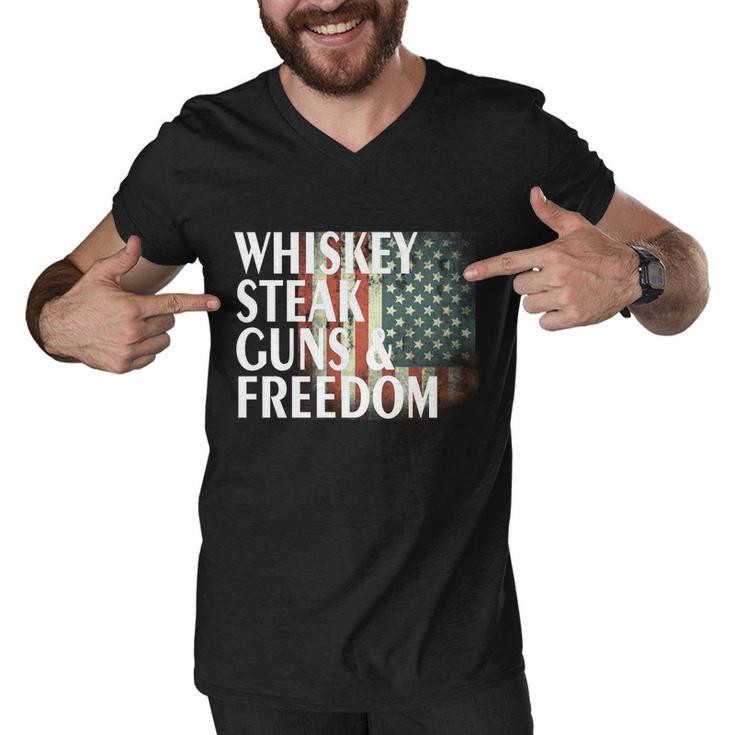 Whiskey Steak Guns And Freedom Tshirt Men V-Neck Tshirt