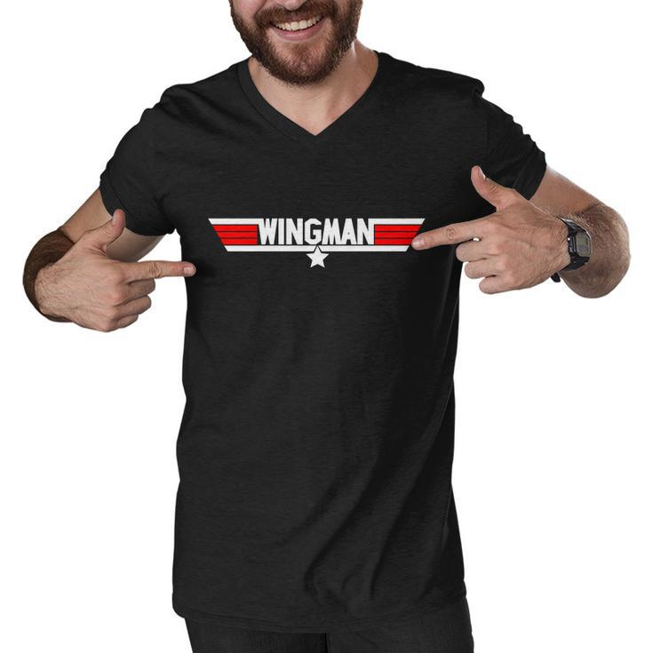 Wingman Logo Men V-Neck Tshirt