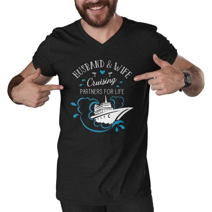 Womens Husband And Wife Cruising Partners For Life Cruise Couples Men V-Neck Tshirt
