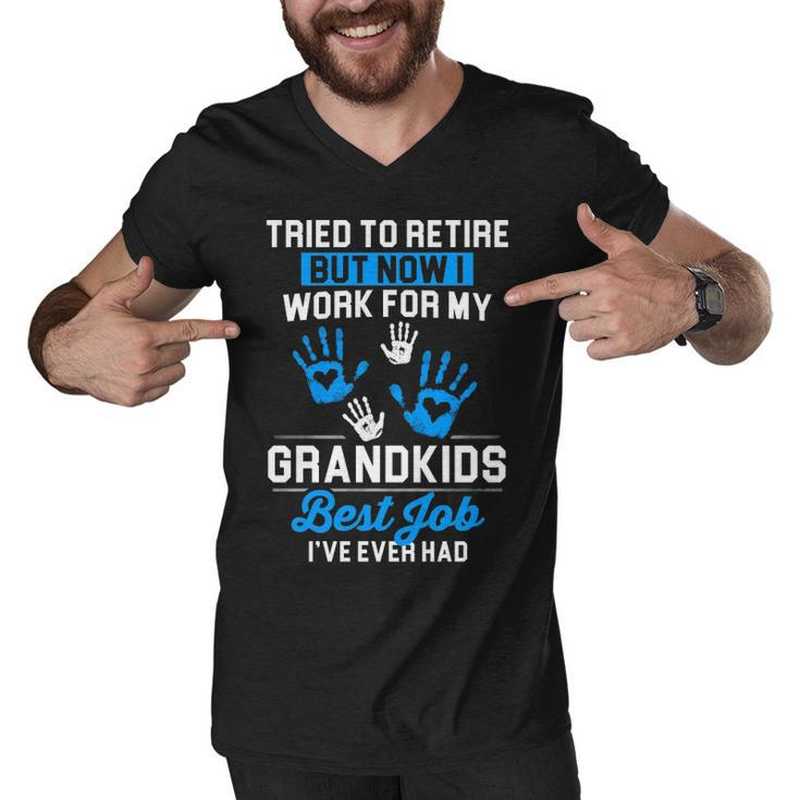 Work For My Grandkids - Best Job Men V-Neck Tshirt