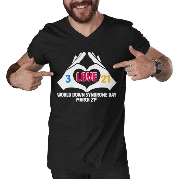 World Down Syndrome Day March 21 Tshirt Men V-Neck Tshirt