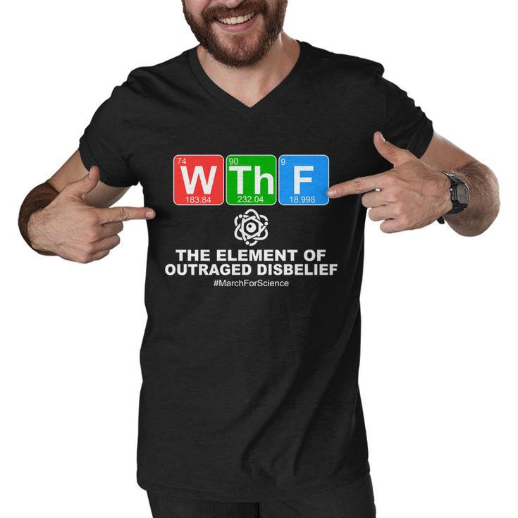 Wthf Wtf The Element Of Outraged Disbelief March For Science Men V-Neck Tshirt